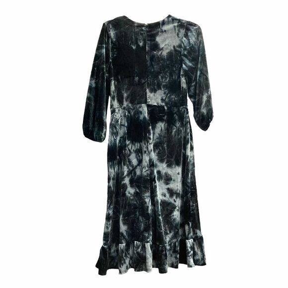 CEST 1946 Blue Tie Dyed Ruffle Dress Size Small - Picture 2 of 8